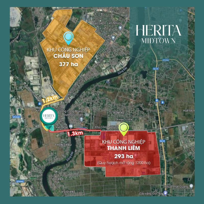 Bán đất nền dự án Herita MidTown - Thanh Liêm - Hà Nam sở hữu ngay sổ đỏ lâu dài pháp lý chuẩn